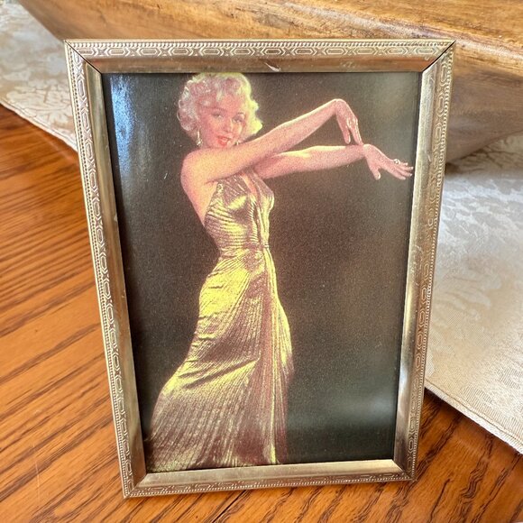 Marilyn Monroe Bundle Thick Glass Trinket Dish & Hollywood Regency picture - Picture 5 of 9